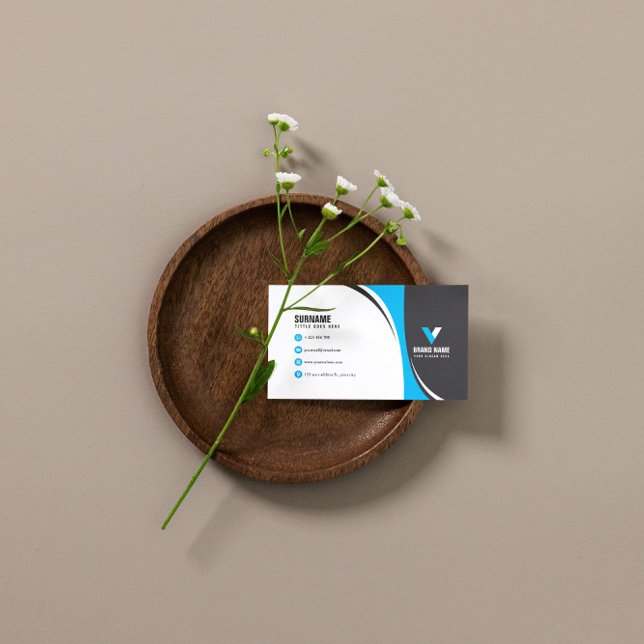 Stylish Striking Blue Business Card (Creator Uploaded)