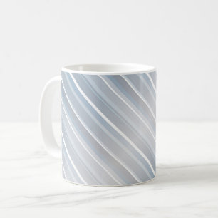 Stylish striped grey-blue coffee mug