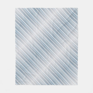 Stylish striped grey-blue fleece blanket