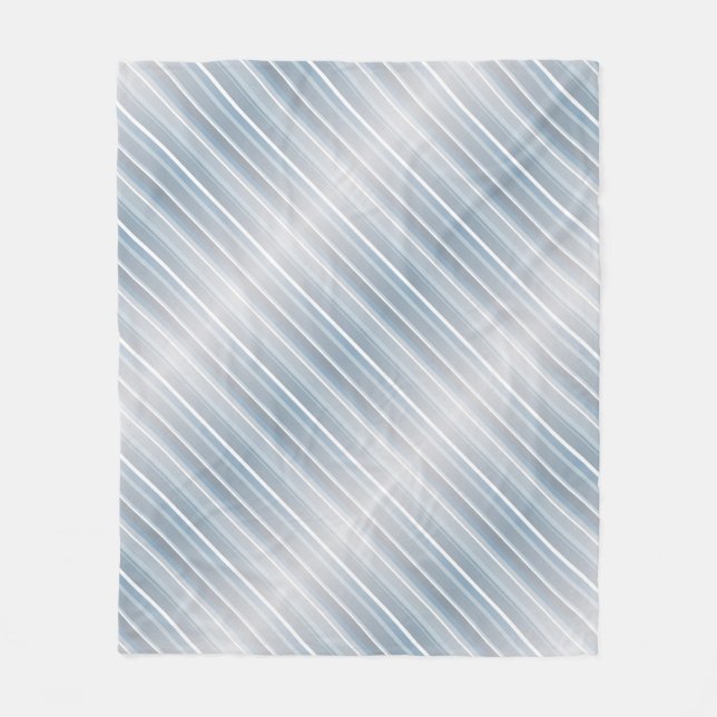 Stylish striped grey-blue   fleece blanket (Front)
