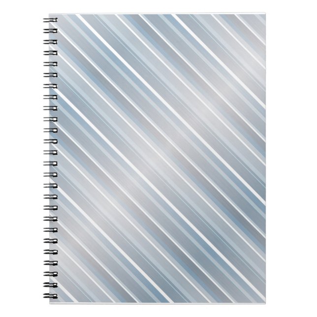 Stylish striped grey-blue notebook (Front)