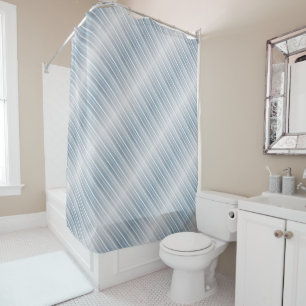 Stylish striped grey-blue shower curtain