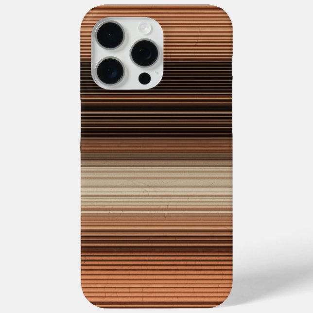 Stylish striped pattern in terracotta and beige Case-Mate iPhone case (Back)