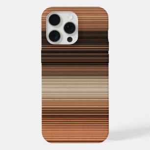 Stylish striped pattern in terracotta and beige iPhone 15 pro max case
