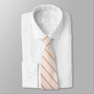Stylish stripes in natural colours on pale pink tie