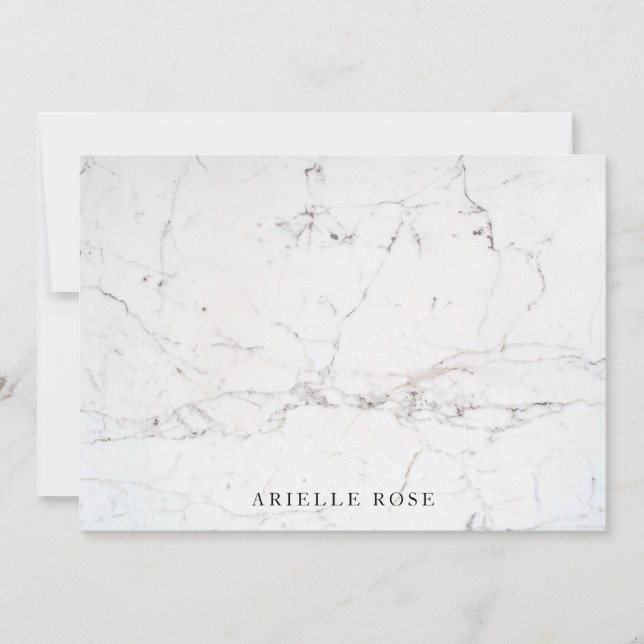 Stylish Subtle White Marble Card (Front)