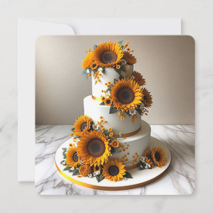 STYLISH SUNFLOWER DECORATED BIRTHDAY CAKE CARD