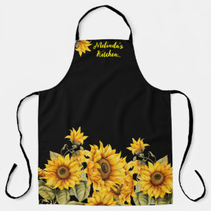 Stylish Sunflowers & Personalised Name Apron