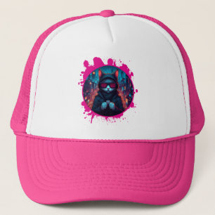 Stylish Sunglasses Cat Trucker Hat