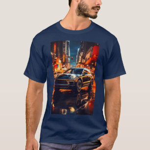 Stylish SUV Surrounded By Colorful Nighttime City T-Shirt