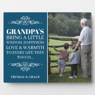 Stylish Sweet Grandpa Quote Photo Plaque