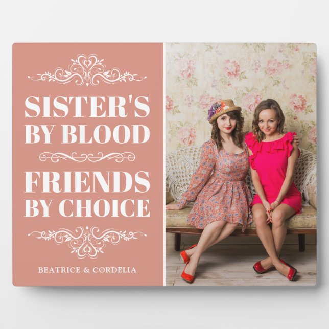 Stylish Sweet Sister's Photo Plaque (Front)