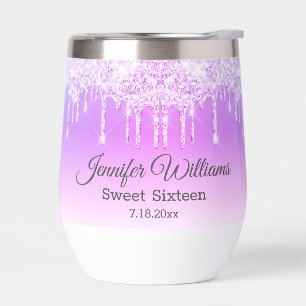 stylish sweet sixteen pink dripping glitters chic 