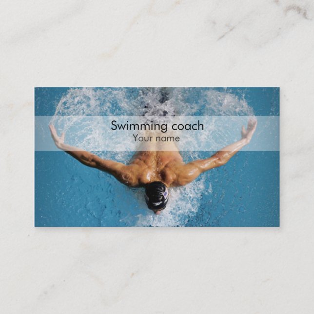 Stylish swimming coach business card (Front)