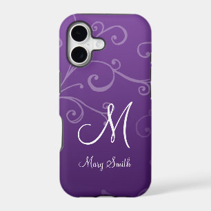 Stylish Swirl Custom Monogram Purple