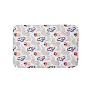 Stylish Swirls and Curbs Abstract Pattern Bath Mat