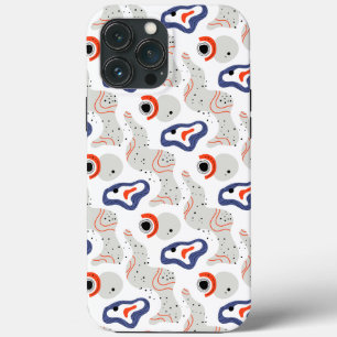 Stylish Swirls and Curbs Abstract Pattern iPhone 13 Pro Max Case