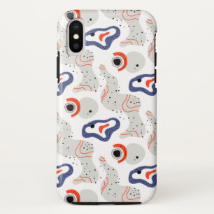 Stylish Swirls and Curbs Abstract Pattern iPhone XS Case