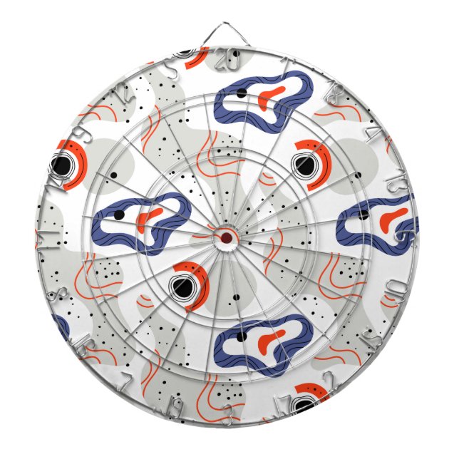 Stylish Swirls and Curbs Abstract Pattern Dartboard (Front)