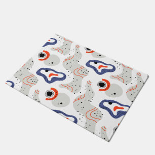 Stylish Swirls and Curbs Abstract Pattern Doormat