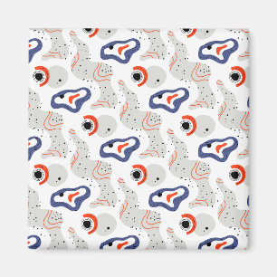 Stylish Swirls and Curbs Abstract Pattern Magnet