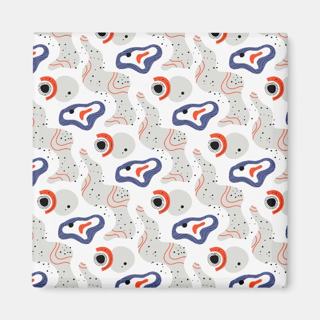 Stylish Swirls and Curbs Abstract Pattern Magnet (Front)