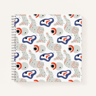 Stylish Swirls and Curbs Abstract Pattern Notebook