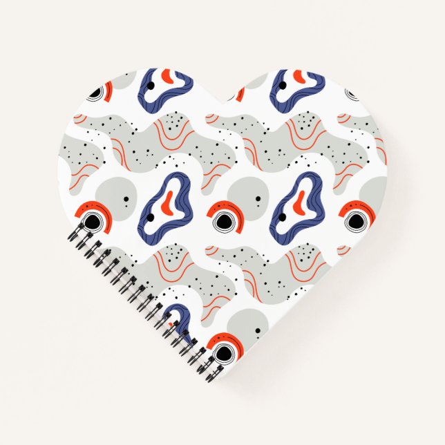 Stylish Swirls and Curbs Abstract Pattern Notebook (Front)