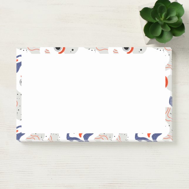 Stylish Swirls and Curbs Abstract Pattern Post-it Notes (Office)