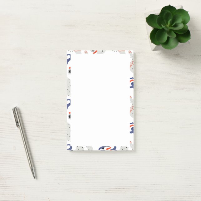 Stylish Swirls and Curbs Abstract Pattern Post-it Notes (Office)