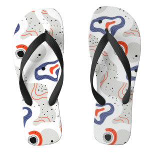 Stylish Swirls and Curbs Abstract Pattern Thongs