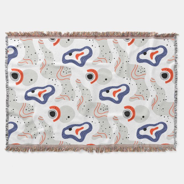 Stylish Swirls and Curbs Abstract Pattern Throw Blanket (Front)
