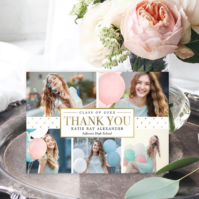 Stylish Tag Graduation Thank You Note Card (Creator Uploaded)