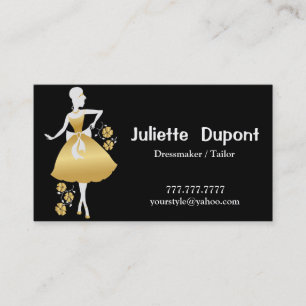 Stylish Tailor Dressmaker black Business Card