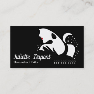Stylish Tailor Dressmaker black Business Card