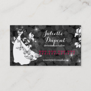 Stylish Tailor Dressmaker tailor salon black Business Card