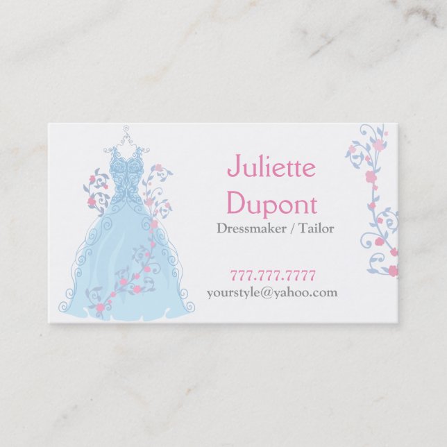 Stylish Tailor Dressmaker wedding salon Business Card (Front)