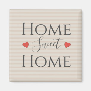 Stylish Tan Home Sweet Home Quote Decorative Magnet