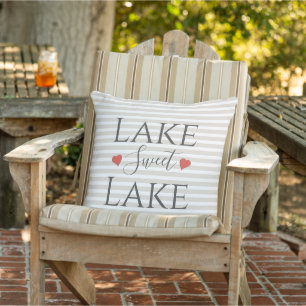 Stylish Tan Lake Sweet Lake Quote Decorative Cushion