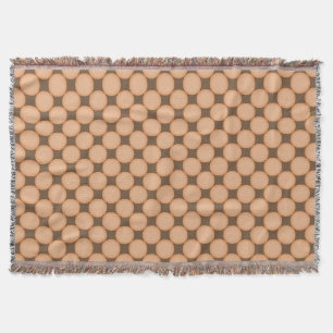 Stylish Tan Peach Pink Polka Dot Pattern Throw Blanket