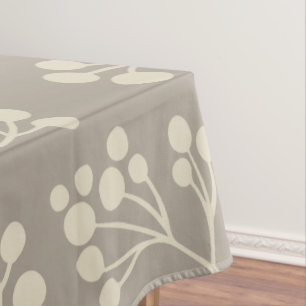 Stylish Taupe Floral Pattern Modern Farmhouse Tablecloth