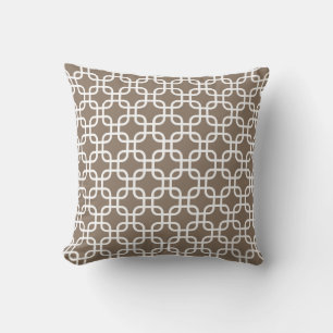 Stylish Taupe Links Pattern Cushion