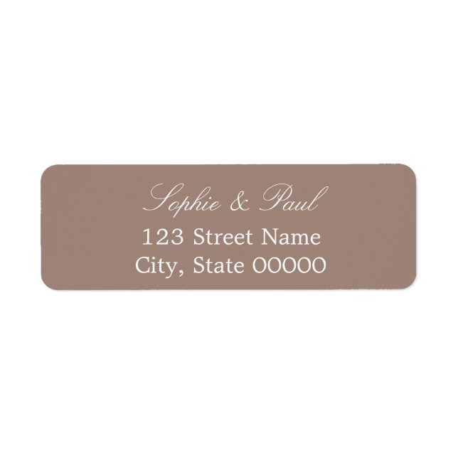 Stylish Taupe Return Address Label (Front)