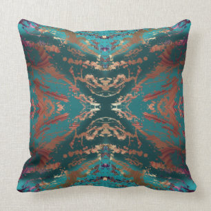Stylish Teal and Bronze Cushion