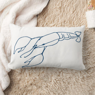 Stylish Teal Blue Lobster - Nautical / Ocean Theme Lumbar Cushion