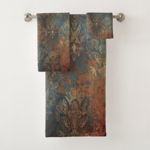 Stylish Teal Cooper Patina    Bath Towel Set