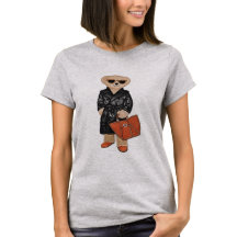 Stylish Teddy Bear Chic Trench Coat Bear Graphic