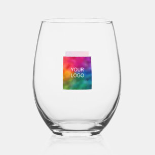 Stylish Template Business Logo Best Personalised Stemless Wine Glass