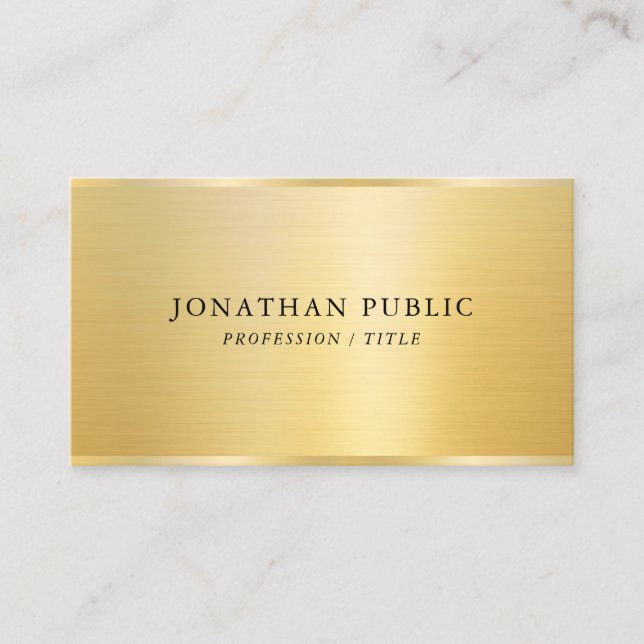 Stylish Template Gold Look Professional Gloss Business Card (Front)