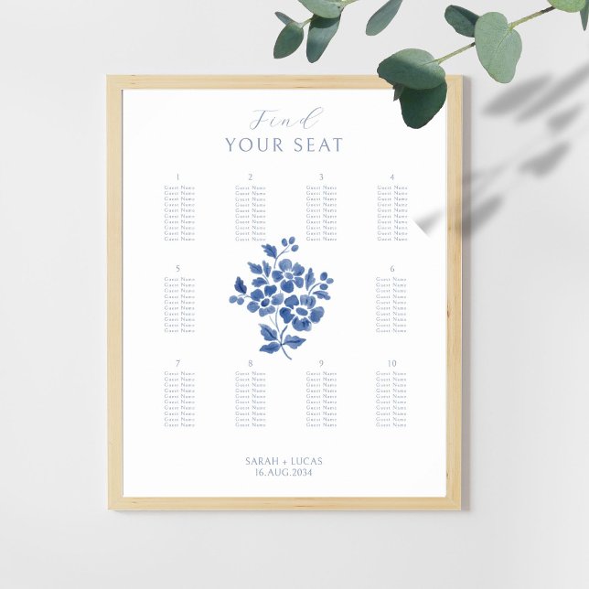 Stylish Ten Table Wedding Poster Seating Chart (Creator Uploaded)